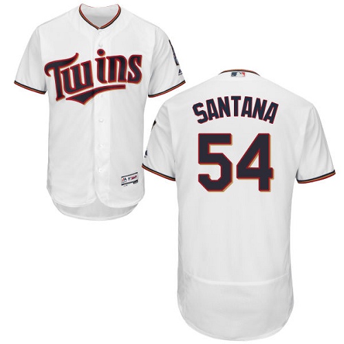 Twins #54 Ervin Santana White Flexbase Authentic Collection Stitched MLB Jersey